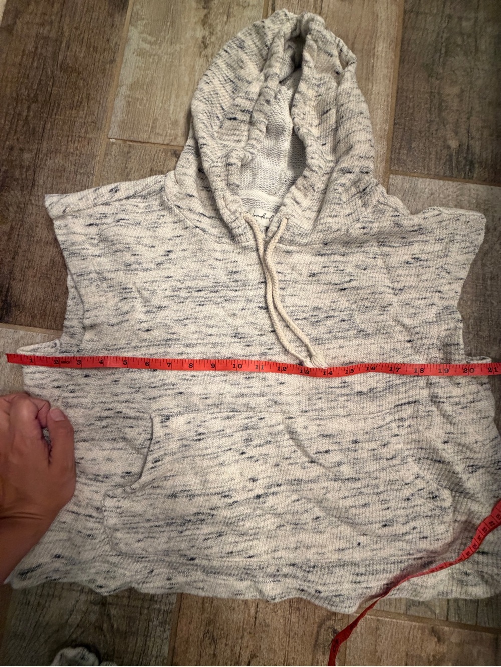 Women’s Marbled Sleeveless Hoodie & Shorts Lounge Set Gray Cozy Matching Set - Picture 6 of 12